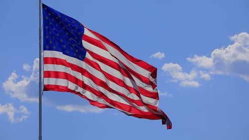 American Flag Waving in the Breeze