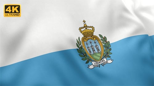 San Marino National Flag Waving Realistic Animation