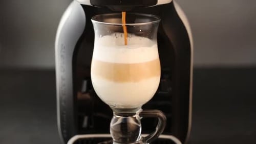 Espresso Shot Creates Layered Latte Macchiato