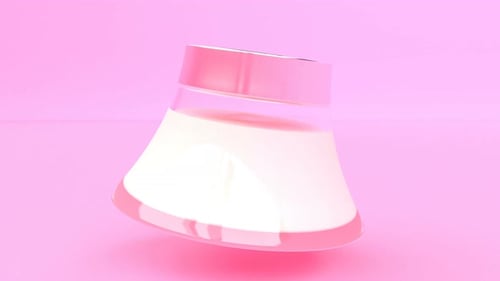 3d Glass Jar with Cream Skin Care Concept Able to Loop Seamless