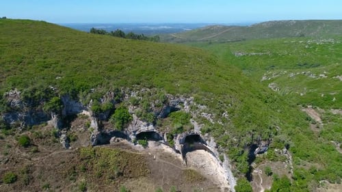Aerial View Prehistoric Caverns on Mountain