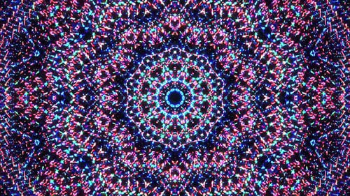 Abstract Kaleidoscope pattern with full colors. Magic mandala. 4k