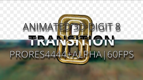 Transición de dígito 8 animados UHD 60fps