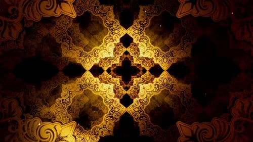 Elegant Golden Ornate Pattern Loop Background