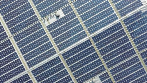 Solar power station on factory rooftop