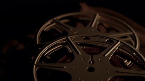 Close Up of Two Vintage Film Reels