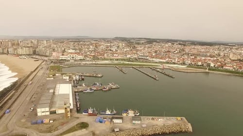 Stadthafen von Póvoa de Varzim, Portugal