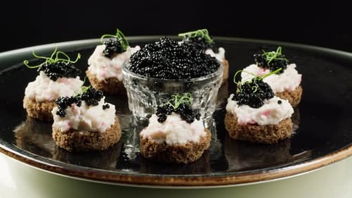Elegant Caviar Canapés Gourmet Appetizers