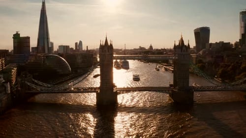Aerial View of The London City Center from Above
