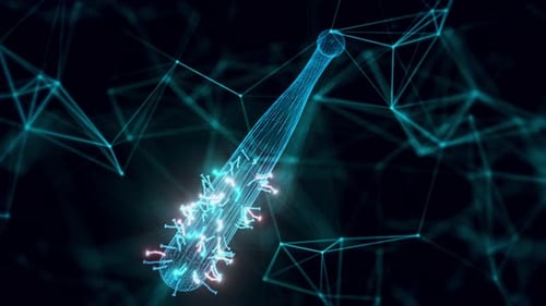 Baseball Bat With Nails Hologram Close Up 4k
