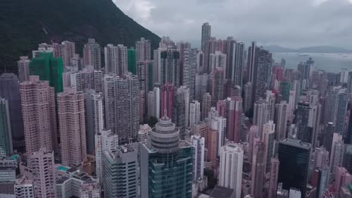 Hong Kong Aerial View of City Centre in HK