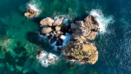 Wild beach on the Mediterranean Sea 4 K