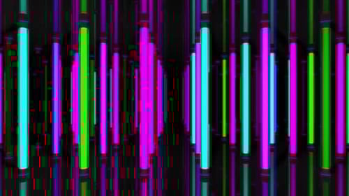 Pulsating Neon Light Tubes Tunnel Loop Background