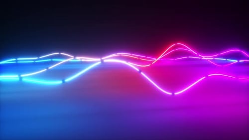 Abstract Neon Wavy Lines Background Loop