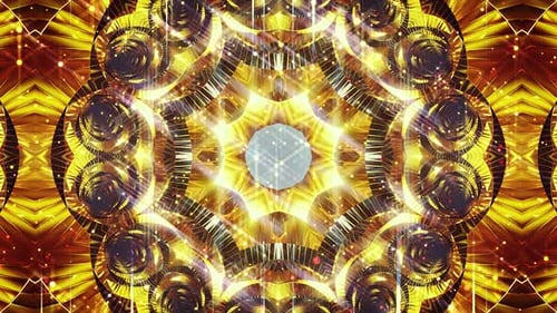 Abstract Golden Decorative Kaleidoscope Celebration Background