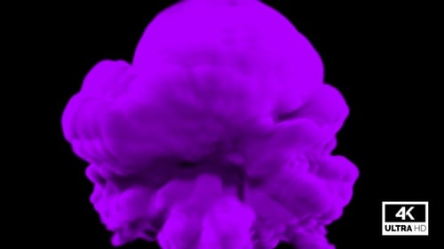 Fluid Purple Smoke Cloud with Alpha Channel