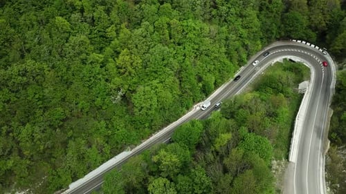Mountain Winding Zig Zag Road