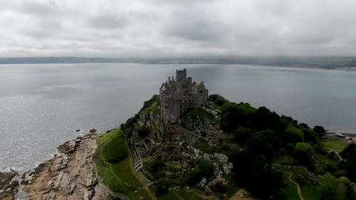 St Michael's Mount Is a Small Tidal Island in Mount's Bay, Cornwall, England, United Kingdom.