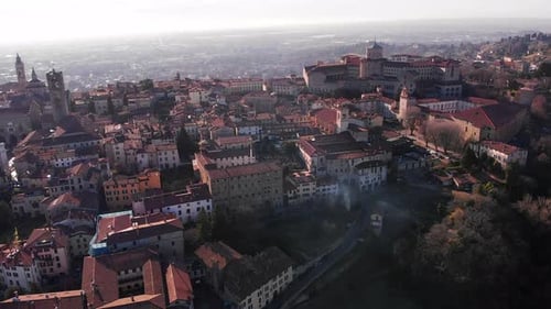Ciudad vieja de Bérgamo en invierno