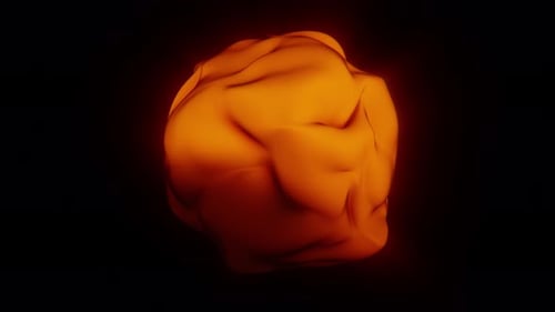 Abstrakte orange Materie Sphäre Animation