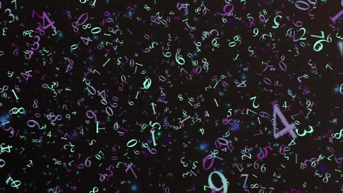 Abstract Digital Numbers Floating Background Animation Loop