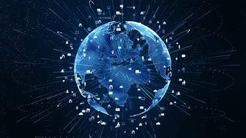 Rotating Digital Earth with Global Technology Network