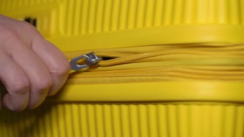 Yellow Plastic Suitcase