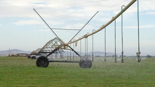 Automated sprinkler irrigation system in the farm