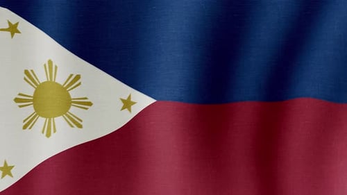 Philippines Flag Waving Realistic Seamless Loop