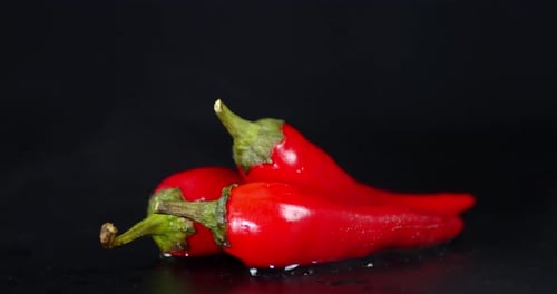 Close-Up of Shiny Red Chili Peppers