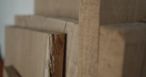 Stacked Unfinished Wood