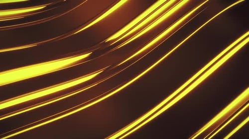 Golden Glowing Flowing Abstract Lines Background Animation