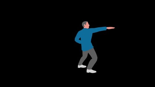 2D Businessman Dancing Loop