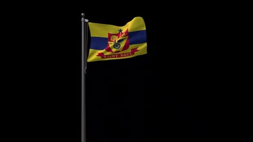 Saint Paul City Flag Waving Animation with Coat of Arms