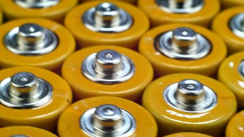 Close Up of Yellow Batteries