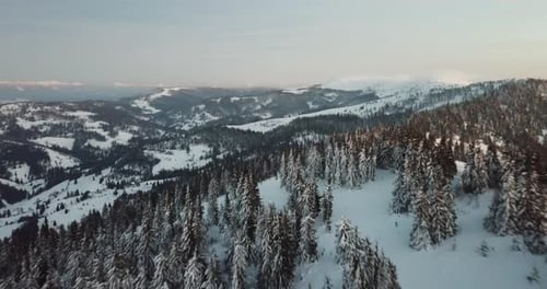 From Great Heigh Fairytale Mountain Landscape Snow Covered Alpine Sharp Peaks