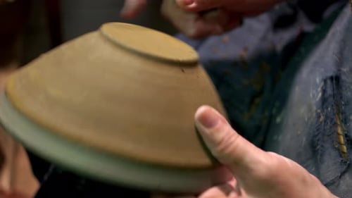 Potter Working at Pottery Workshop