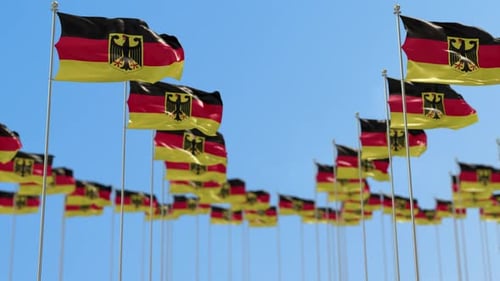 Walk-Wurf-Animation: Reihe der Nationalflaggen Deutschlands