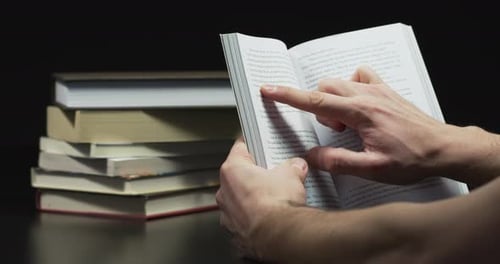 Person reading a book