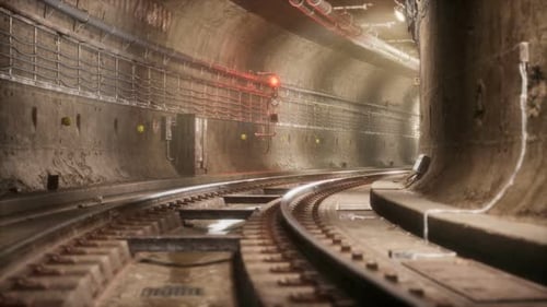 Dark Old Abandoned Metro Subway Tunnel