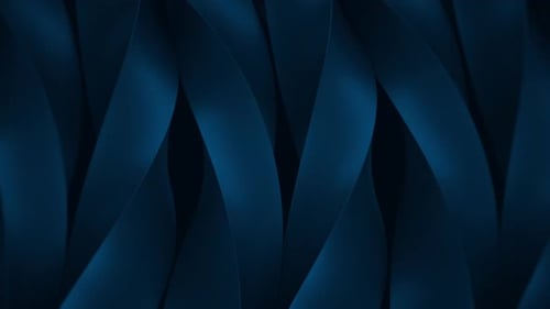 Abstract Dark Blue Flowing Wavy Ribbons Dynamic Background Loop