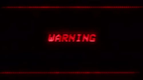 Warning Message found text on screen Loop Animation,