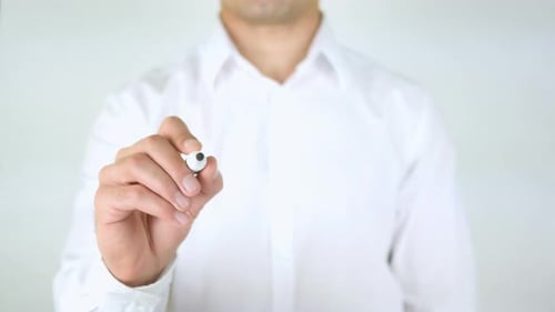 Man Writes Gadget on Transparent Surface