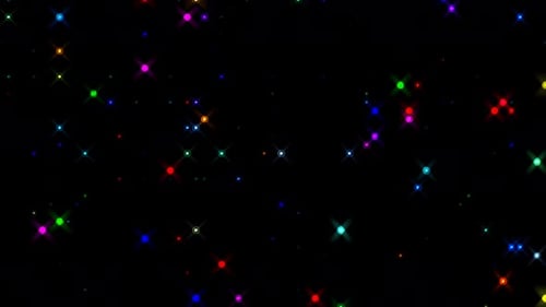 Colorful Glitter Particles Sparkling on Black Background