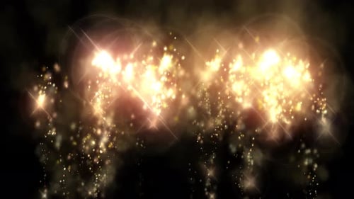 Golden Sparkle Light Bursts with Smoke Overlay Animation