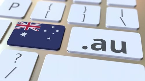 Le domaine australien .Au et le drapeau de l'Australie sur les boutons