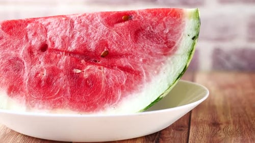 Close Up of Slice of Water Melon on a Plate