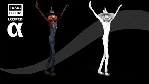 Animated Dancing Pumpkin Head Scarecrow for Halloween Celebrations