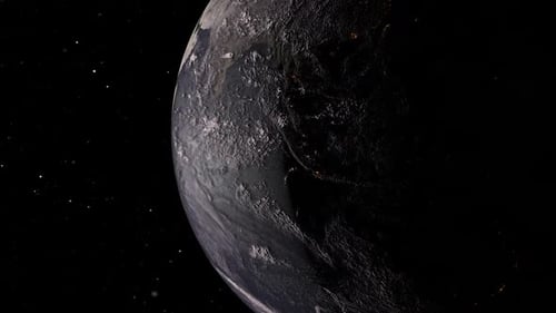 3D Animation of Planet Earth Spinning in Space
