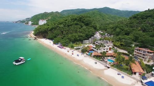 Aerial View of Tropical Beach and Coastline